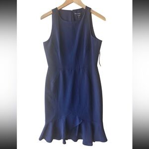 Maggy London Sheath Dress Sz 6 Elegant Navy Blue Sleeveless New Party